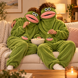 Styled product illustration: goof couples movie night based on the green Goof Suit reference.