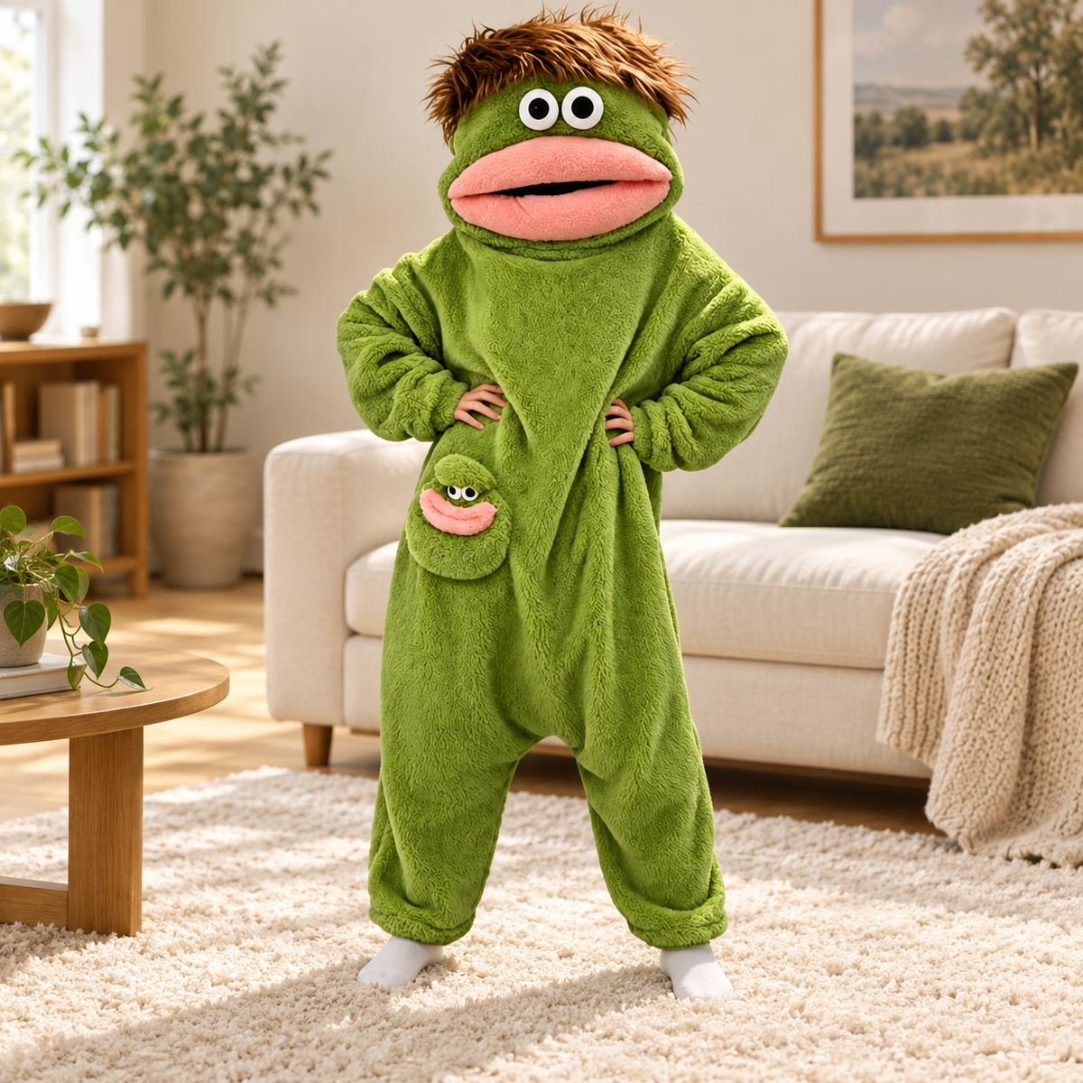 Goof Suit in green in a styled living room setting, based on the product reference.